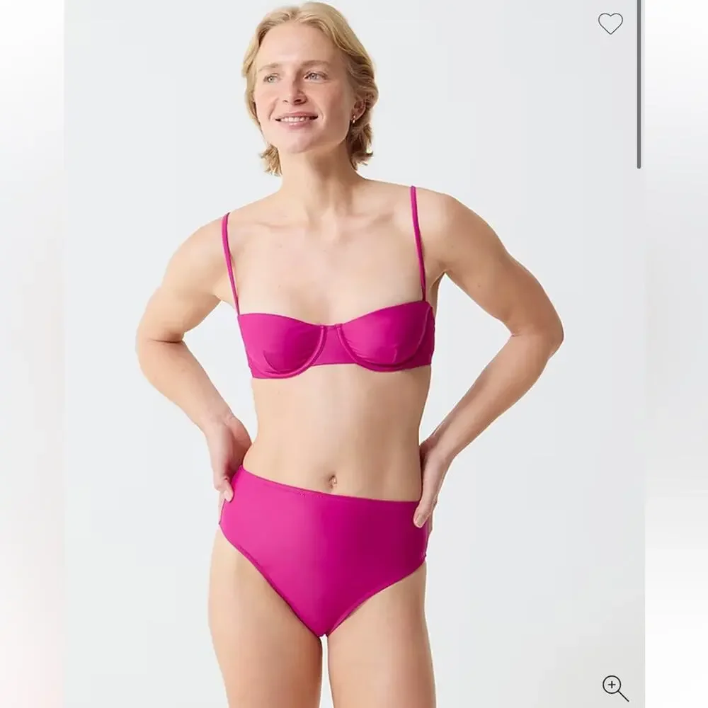 J Crew Hallie Bikini Bottoms Pink Size Medium